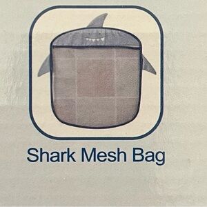 Shark Mesh Bag - Gray, great for holding toys in bath NWT